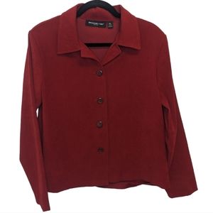 Briggs New York Petite Red Button Down Shirt Size PL ❤️